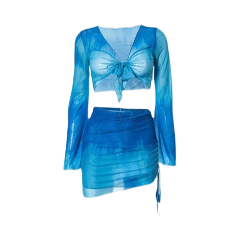 Women's Seaside Vacation Bikini Swimsuit Four-piece Set