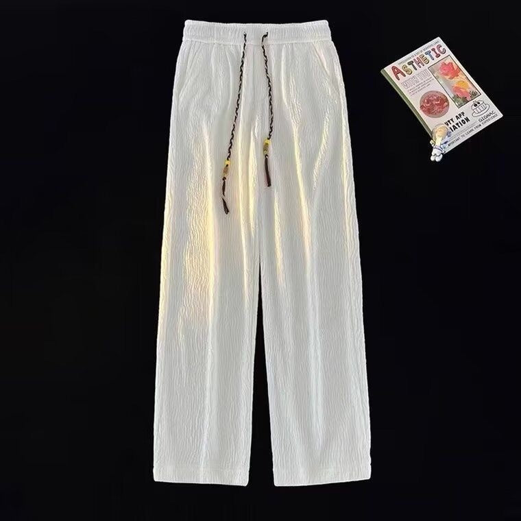 Men's Summer Thin Loose Straight Drooping Texture Pants