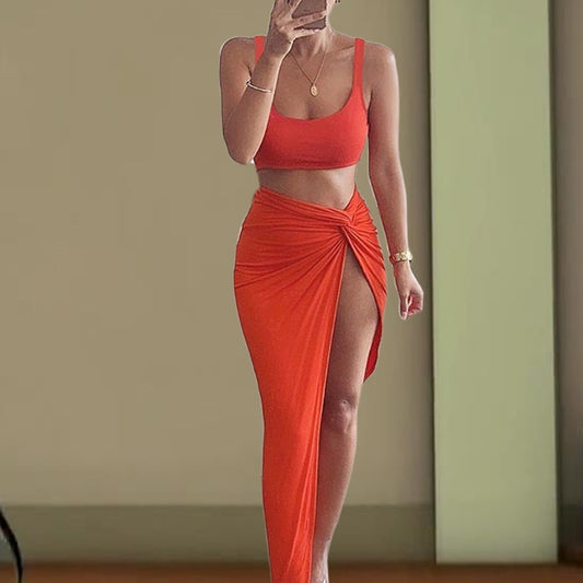 Women's Solid Color Tube Top Dress