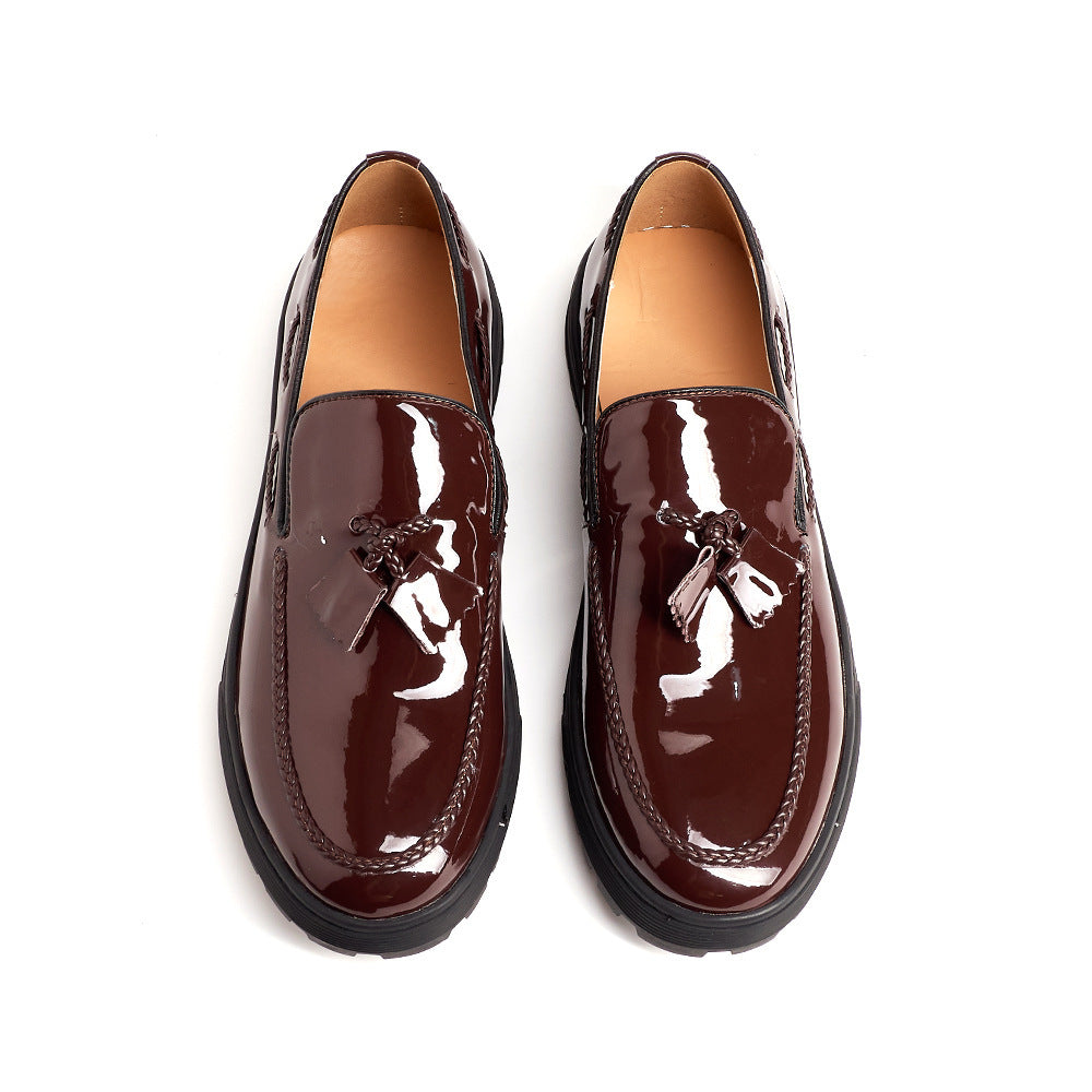 Tassel Casual Leather Shoes For Men One Pedal Loafer New