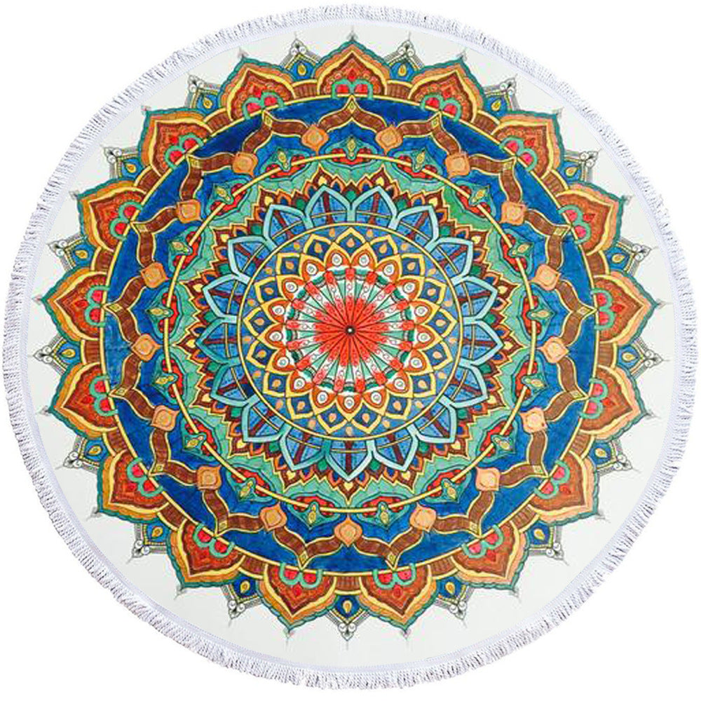 Microfiber 3D Printed Round Beach Towel