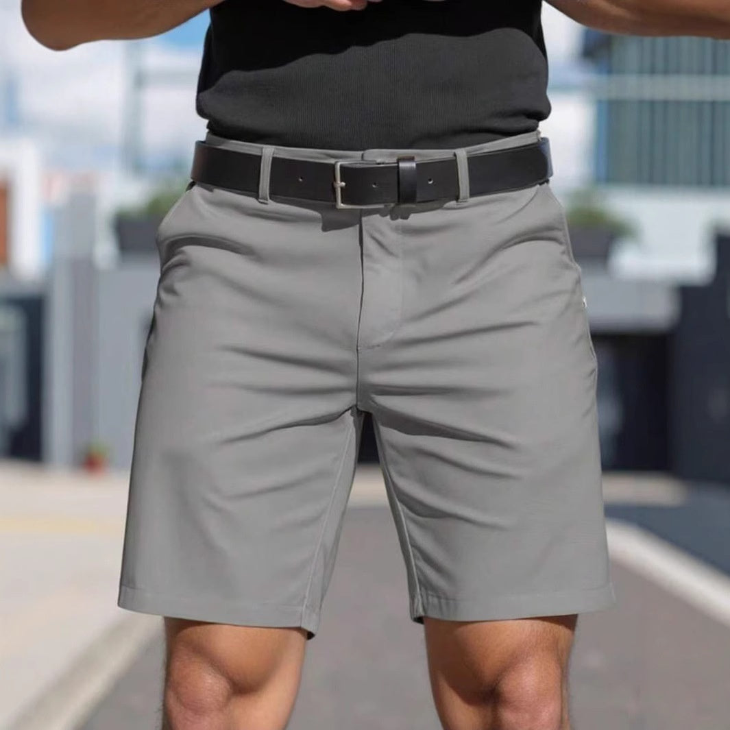 Men's Solid Color Shorts Men's Business Sports Fifth Pants