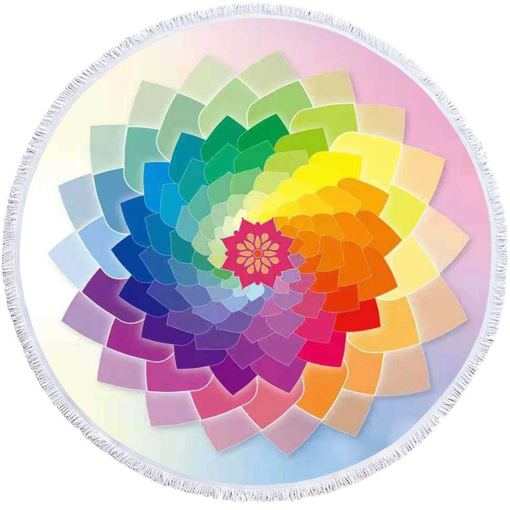 Microfiber 3D Printed Round Beach Towel