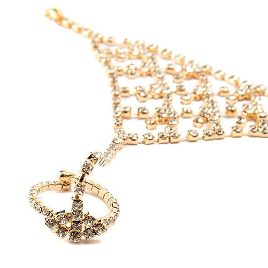 Women's Full Diamond Small Plaid Finger Bracelet