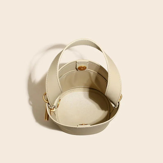 Genuine Leather Bucket Bag