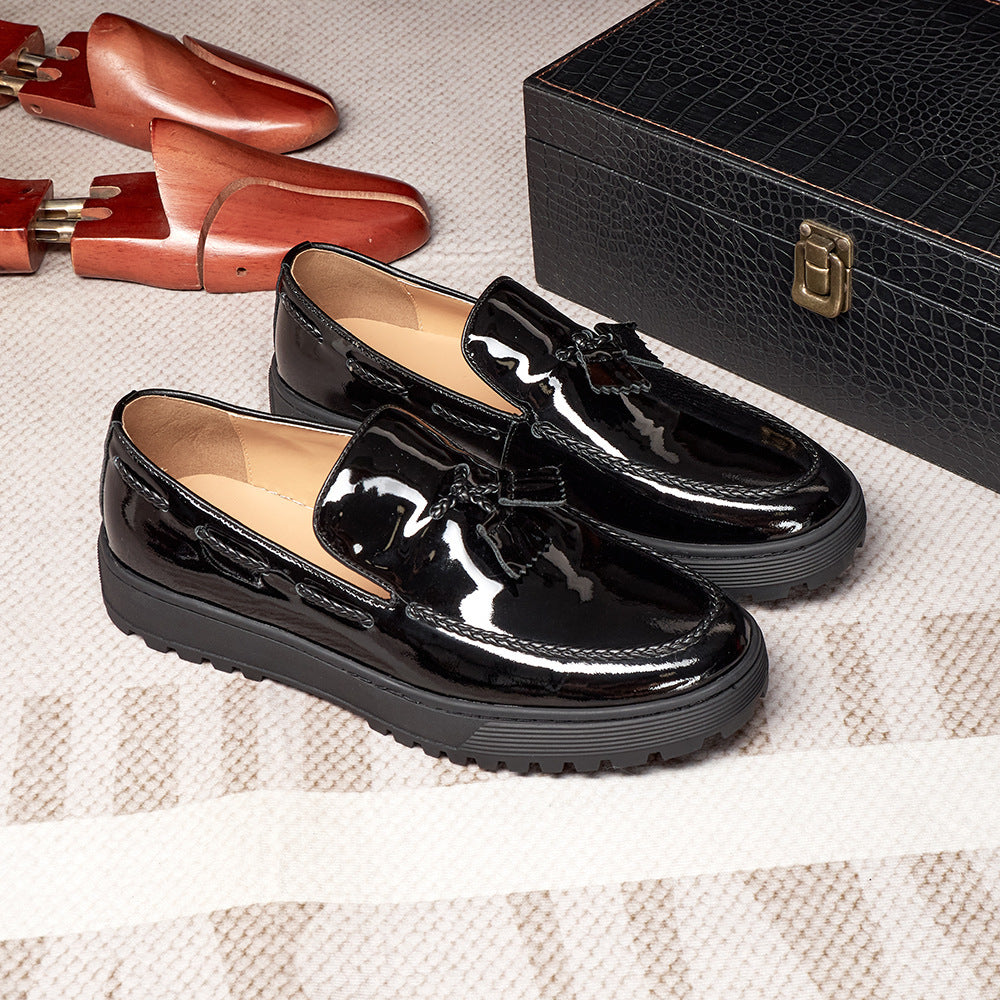 Tassel Casual Leather Shoes For Men One Pedal Loafer New
