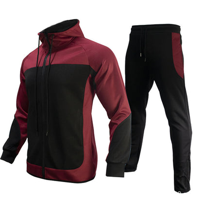 Hooded Autumn Jacket Sports Casual Suit Men