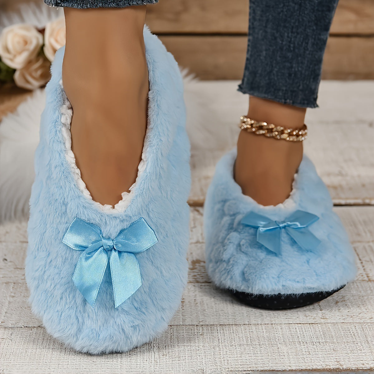 Women's Indoor Comfortable Breathable Warm Closed-toe Slippers Soft