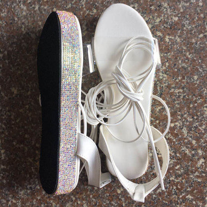 Rhinestone Platform Sandals