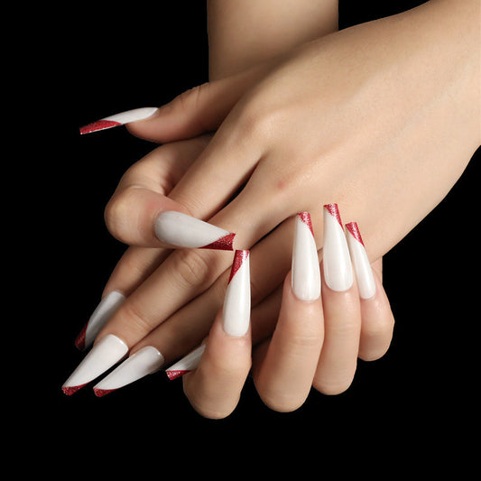 Wearing Nails, Rose Gold And Beveled Edge French Manicure, Long Ballet Nails,  Nails, Finished Products, Boxed