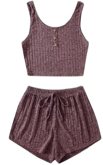 Women's Fashion Slim Fit Vest Shorts Set