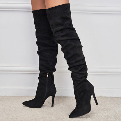 Over The Knee Boots Pointed Toe Stiletto High Heel Long Boots Lady Shoes