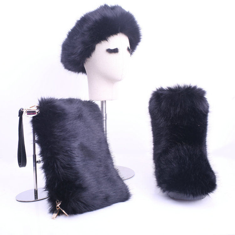 Clutch hair band plush snow boots