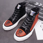 Casual High-top Sneakers With Synthetic Leather And Rubber Sole