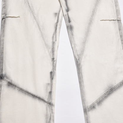 Fashion Printed Lines Straight-leg Trousers Men