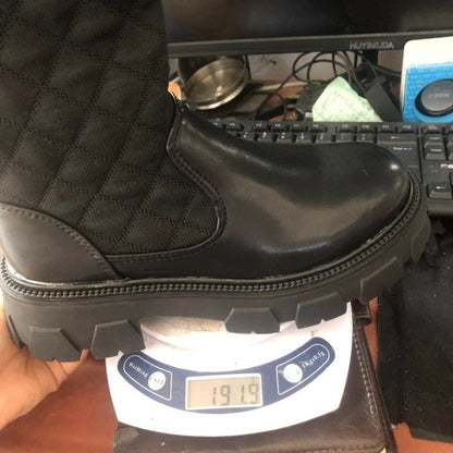 Large Size Mid-heel Round Toe Flying Knit Women's Shoes