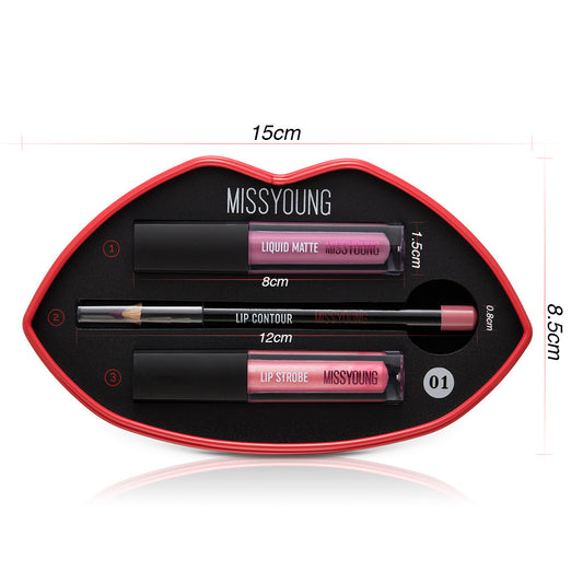 Women's Matte Pearly Lip Gloss Lipstick Pen Set