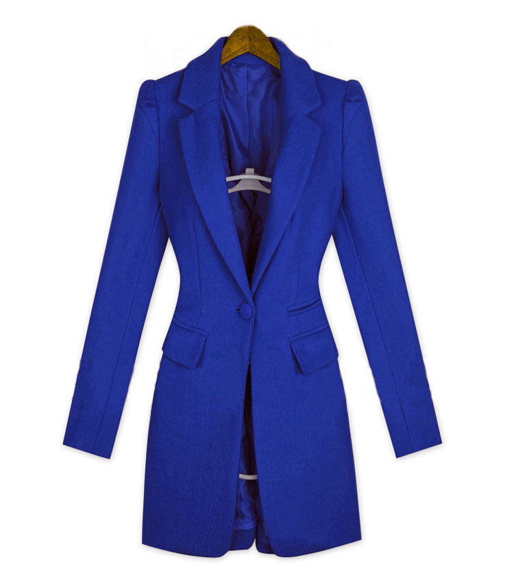 Autumn And Winter European And American Mid-length Slim-fit British Lunzi Woolen Coat Woolen Coat