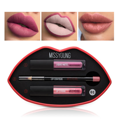 Women's Matte Pearly Lip Gloss Lipstick Pen Set