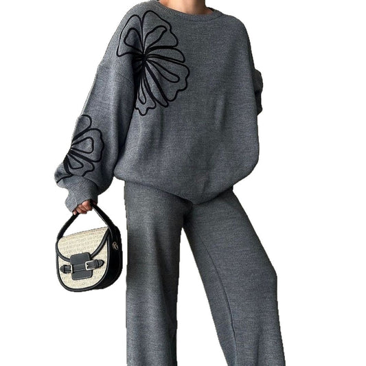 Wide Leg Pants Two-piece Suit