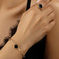 Rose Flower Dripping Oil Bracelet Ring Suit