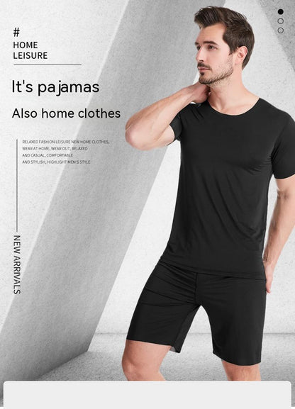 Men's Home Wear Short Sleeve Shorts Thin Suit