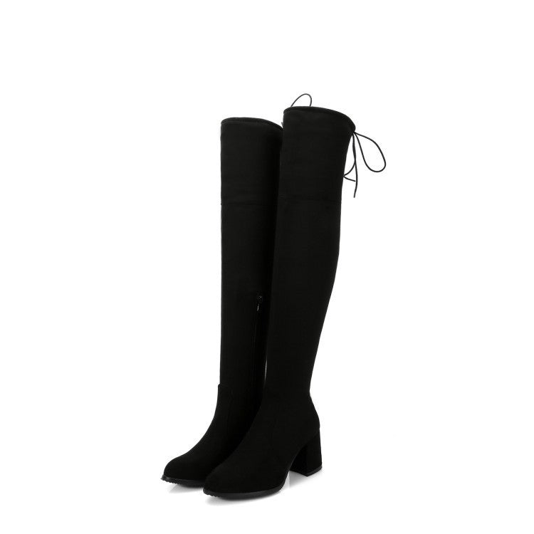 Winter Warm High-heeled Thick-heeled Over-the-knee Women's Boots