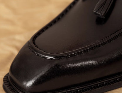 Men's Commuter's All-matching Fringed Leather Shoes Genuine Leather All-match Slip-on Loafers