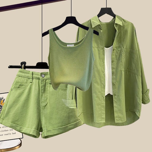 Summer Mint Man Style Dopamine Wear Match Suit Women