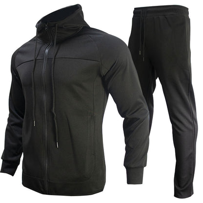 Hooded Autumn Jacket Sports Casual Suit Men