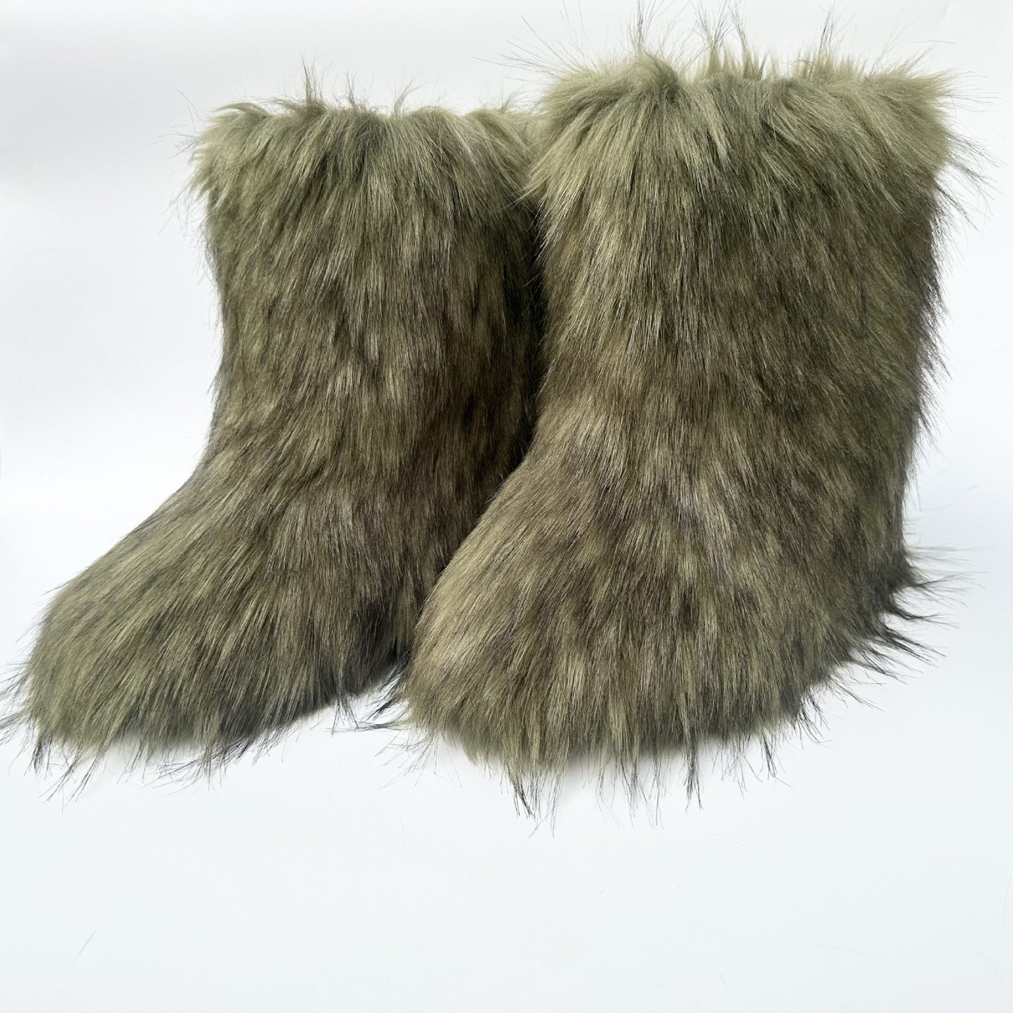 Thickened Plus Size Mid-calf Furry Fur Clothing Snow Boots