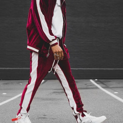 Gold Velvet Sports Suit Men's