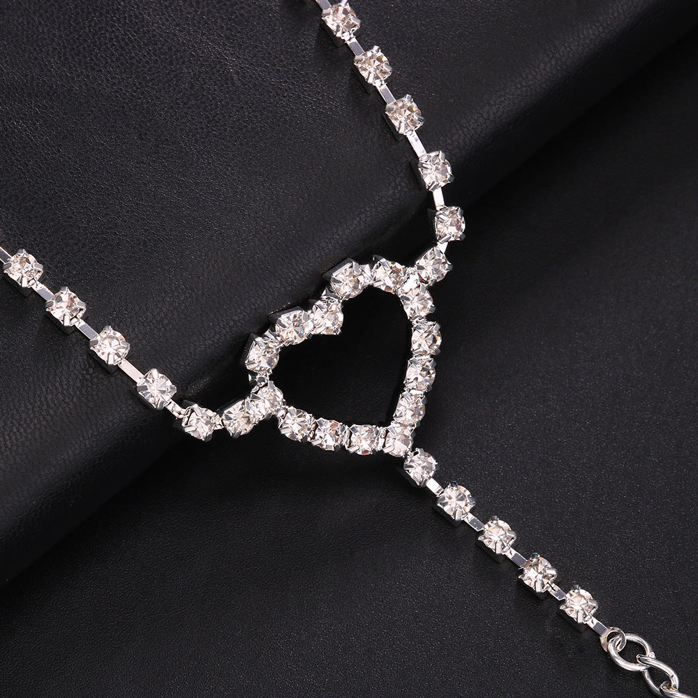 Heart Shape Rhinestone Underwear Waist Chain