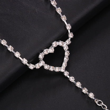 Heart Shape Rhinestone Underwear Waist Chain
