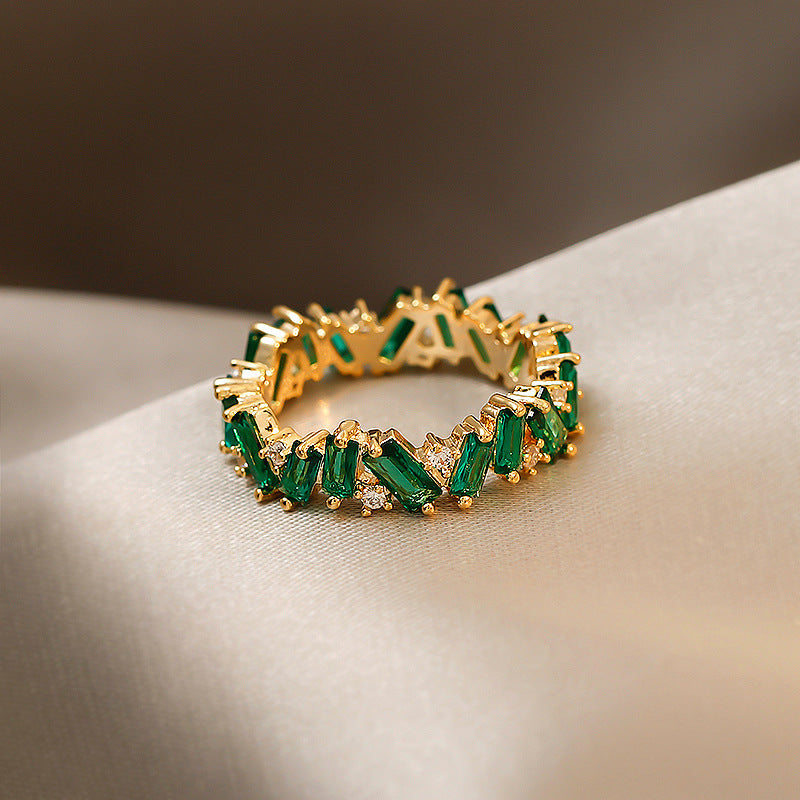 New Emerald Zircon Ring For Women