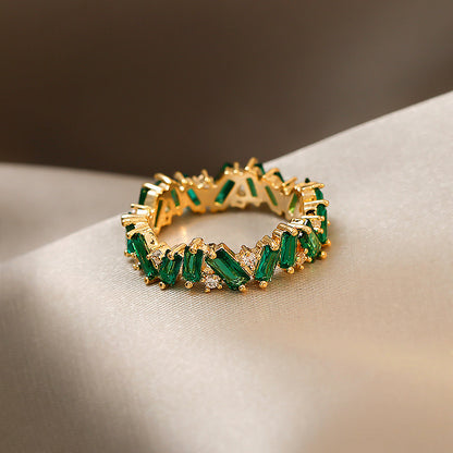New Emerald Zircon Ring For Women