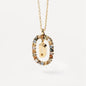 Colored Rhinestone Necklace 26 Alphabet Necklace 18K Fashion Jewelry