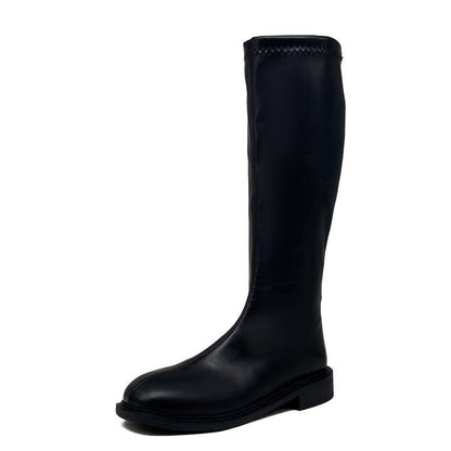 Knight  Long  Women White Boots Mid Heel