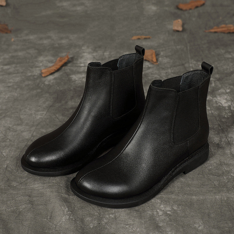 Round Toe Simple Flat Cotton Shoes And Ankle Boots