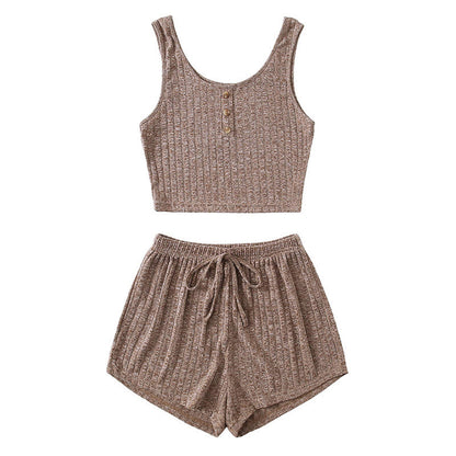 Women's Fashion Slim Fit Vest Shorts Set