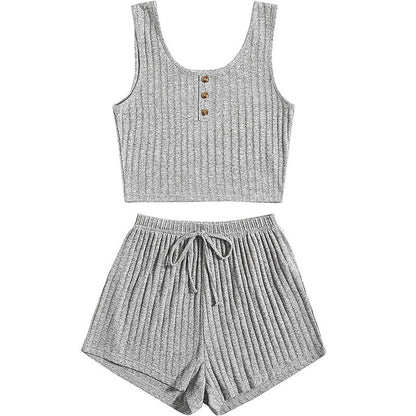 Women's Fashion Slim Fit Vest Shorts Set